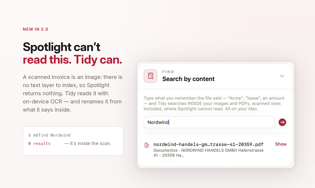 Spotlight can't read this. Tidy can.